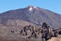 Mount Teide- volcano on Tenerife in the Canary Islands; the summit 3718m is the highest point in Spain. Royalty Free Stock Photo