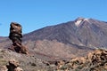 Mount Teide- volcano on Tenerife in the Canary Islands; the summit 3718m is the highest point in Spain. Royalty Free Stock Photo