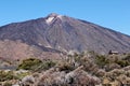 Mount Teide- volcano on Tenerife in the Canary Islands; the summit 3718m is the highest point in Spain. Royalty Free Stock Photo