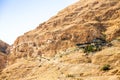 Mount of Temptation next to Jericho - place where Jesus was temp Royalty Free Stock Photo