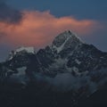 Mount Thamserku at sunset Royalty Free Stock Photo