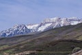 Mount Timpanogos backside view near Deer Creek Reservoir Panoramic Landscape view from Heber, Wasatch Front Rocky Mountains. Utah,
