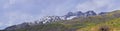 Mount Timpanogos backside view near Deer Creek Reservoir Panoramic Landscape view from Heber, Wasatch Front Rocky Mountains. Utah, Royalty Free Stock Photo