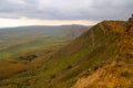 Mountain landscape seen from Mount Udabno in the Kakheti region, right on the border with Azerbaijan Royalty Free Stock Photo