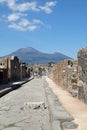 Mount Versuvius from a street in Pompeii Royalty Free Stock Photo