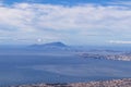 Mount Vesuvius - Panoramic view from volcano Mount Vesuvius on the bay of Naples, Province of Naples, Campania , Italy, Europe Royalty Free Stock Photo