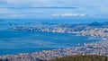 Mount Vesuvius - Panoramic view from volcano Mount Vesuvius on the bay of Naples, Province of Naples, Campania , Italy, Europe Royalty Free Stock Photo