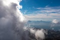 Mount Vesuvius - Panoramic view from volcano Mount Vesuvius on the bay of Naples, Province of Naples, Campania , Italy, Europe Royalty Free Stock Photo