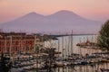 Mount Vesuvius at sunset. Naples. Italy
