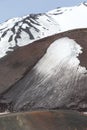 Mount volcano Etna, volcanic crater with snow. Sicily, Italy. Royalty Free Stock Photo