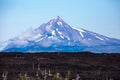 Mount Washington and a river of lava from the summit of McKenzie Pass Oregon