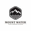 Mount and water logo design Royalty Free Stock Photo