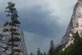 Mount Watkins and Ahwiyah Point Under Heavy Storm Clouds