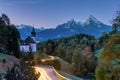 Mount Watzmann and the small Maria Gern church Royalty Free Stock Photo