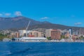 Mount Wellington above port of Hobart in Australia Royalty Free Stock Photo