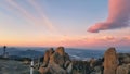 Mount Wellington overlooking the city of Hobart, Tasmania, Australia. Royalty Free Stock Photo