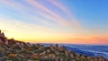 Sunset from the summit of Mount Wellington, Hobart, Tasmania, Australia.
