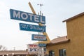 The Mount Whitney Motel on Main Street in Lone Pine California on a sunny autumn day. The