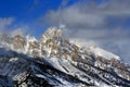 Mount Woodring of the Grand Tetons Peaks shrouded in clouds in Grand Tetons National Park Royalty Free Stock Photo