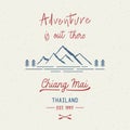Mountain adventure with Chiang Mai hand lettering