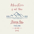 Mountain adventure with Chiang Rai hand lettering