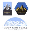 Mountain adventure and expedition vector logo labels