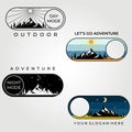 mountain adventure icon sticker logo vector set illustration design , bundle logo icon symbol sticker Royalty Free Stock Photo
