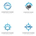 Mountain adventure logo design. Compass icon symbol.