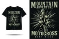 Mountain adventure motocross dirt race silhouette t shirt design