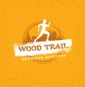 Mountain Adventure Sport Trail. Creative Vector Outdoor Concept on Grunge Background