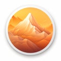 mountain alpine path web icon orange gradient white , generated by AI