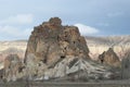 The mountain with ancient cave dwellings. Gereme, Turkey Royalty Free Stock Photo