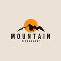 Mountain art logo, icon and symbol, vector illustration design Royalty Free Stock Photo