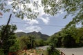 Mountain asphalt road leading to Cerro Las Tetas in Salinas, Puerto Rico Royalty Free Stock Photo