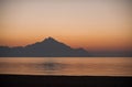 Mountain Athos at Sunset Royalty Free Stock Photo