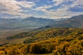 The mountain autumn landscape with colorful forest. Golden autumn in the forest. Caucasus mountains, Adygea, Russia Royalty Free Stock Photo