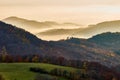 Mountain autumn misty landscape at sunrise Royalty Free Stock Photo