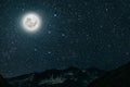 backgrounds night sky with stars and moon and clouds Royalty Free Stock Photo