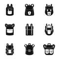 Mountain backpack icon set, simple style Royalty Free Stock Photo