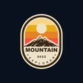 Mountain badge emblem logo template for T shirt Royalty Free Stock Photo
