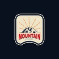 Mountain badge emblem logo template Royalty Free Stock Photo