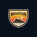 Mountain badge emblem logo template Royalty Free Stock Photo