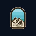 Mountain badge emblem logo template Royalty Free Stock Photo