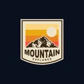 Mountain badge emblem logo template Royalty Free Stock Photo