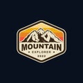 Mountain badge emblem logo template Royalty Free Stock Photo