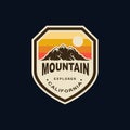 Mountain badge emblem logo template Royalty Free Stock Photo