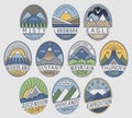 Mountain badges linear 2color