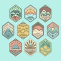 Mountain badges linear 1color