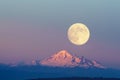 Mountain Baker and full moon fine art Royalty Free Stock Photo