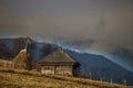 Mountain barn in Bucegi mountains Royalty Free Stock Photo